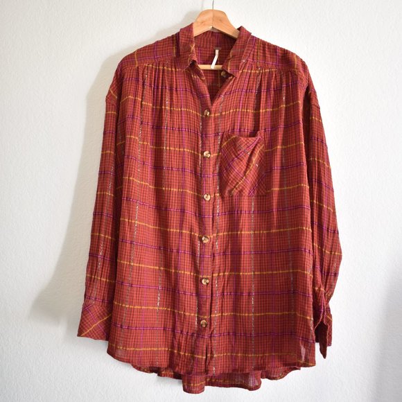 Free People Break My Stride Button Down Top - Picture 8 of 14